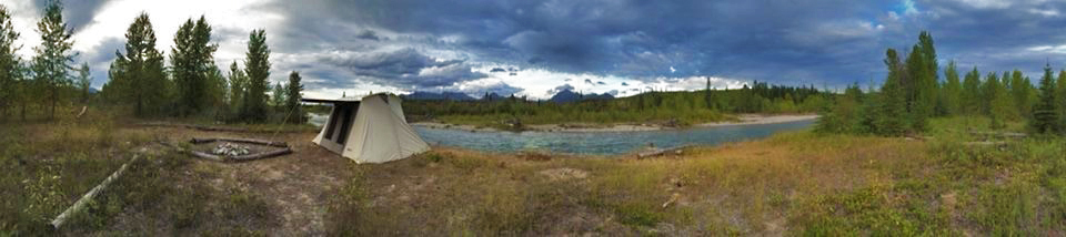 panoramic view of campsite near park